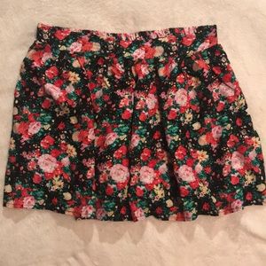 Pink and green floral skirt